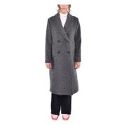 Tweed Midi Jas met Dubbele Rij Knopen Max Mara Weekend , Gray , Dames