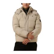 Heren Essentials Non Down Logo Jas Calvin Klein , Beige , Heren