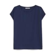 Vloeibare Crepe Boxy Shirt Maliparmi , Blue , Dames