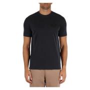 Logo Patch Lyocell T-shirt Emporio Armani EA7 , Black , Heren