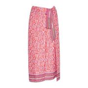 Gedrukte Viscose Sarong Rok Maliparmi , Red , Dames