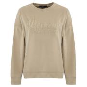 Katoen en wol crewneck sweater Max Mara Weekend , Beige , Dames