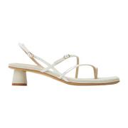 Gesp Lederen Plateau Sandalen Jacquemus , White , Heren