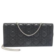 Pre-owned Leather clutches Dior Vintage , Black , Dames