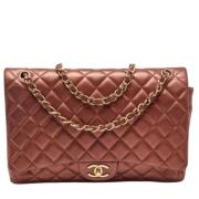 Pre-owned Leather chanel-bags Chanel Vintage , Brown , Dames