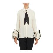 Rouge en Foulard Blouse Elisabetta Franchi , White , Dames