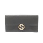 Pre-owned Leather wallets Gucci Vintage , Black , Dames