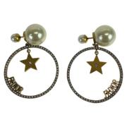 Pre-owned Metal earrings Dior Vintage , White , Dames