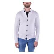 Zachte Wol Cardigan met Borduurwerk Eleventy , White , Heren