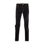 Zwarte Jeans Ss22 Distressed Effect Dsquared2 , Black , Heren