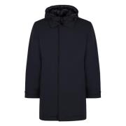 Gelaagde Nylon Parka met Capuchon Woolrich , Blue , Heren