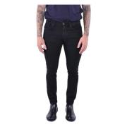 Skinny Fit Zwarte Stretch Jeans Dondup , Black , Heren