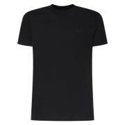 Zwarte Katoenen T-shirt Ronde Kraag Korte Mouwen Emporio Armani , Blac...