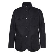 Zwarte Waterdichte Jas met Hoge Kraag Barbour , Black , Heren