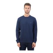 Blauwe Casual Sweater Franse Terry Logo Boss , Blue , Heren