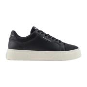 Zwarte Sneakers Ronde Neus Rubberen Zool Armani Exchange , Black , Her...