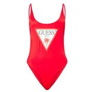 Stijlvol One Piece Kostuum voor Vrouwen Guess , Red , Dames