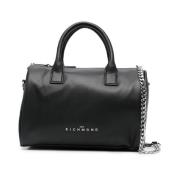 Stijlvolle Zwarte Kunstleren Handtas John Richmond , Black , Dames