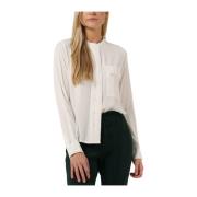 Evia Lyocel Blouse Wit Simple , White , Dames