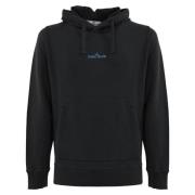 Zwarte Hoodie Lange Mouw Stone Island , Black , Heren