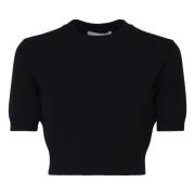 Zwarte Crop Top Sweater Italië Sportmax , Black , Dames