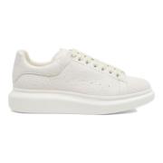 Witte Leren Sneakers Ronde Neus Alexander McQueen , White , Heren