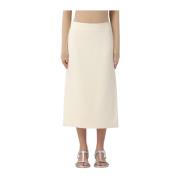 Asymmetrische Satijnen Rok Beige Sportmax , Beige , Dames