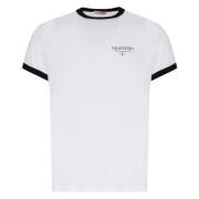 Contrast Rand Logo T-shirt Wit Zwart Valentino Garavani , White , Here...