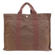 Pre-owned Canvas handbags Hermès Vintage , Brown , Dames