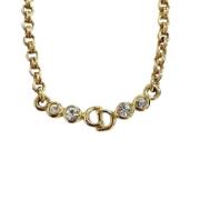 Pre-owned Metal necklaces Dior Vintage , Yellow , Dames