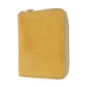 Pre-owned Leather wallets Louis Vuitton Vintage , Yellow , Dames