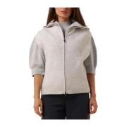 Grijze Merino Wol Half Zip Spencer Knit-ted , Gray , Dames