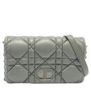 Pre-owned Leather dior-bags Dior Vintage , Gray , Dames