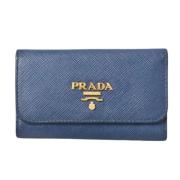 Pre-owned Leather key-holders Prada Vintage , Blue , Dames