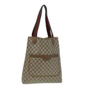 Pre-owned Leather totes Gucci Vintage , Beige , Dames