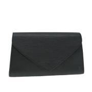 Pre-owned Leather clutches Louis Vuitton Vintage , Black , Dames