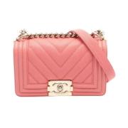 Pre-owned Leather chanel-bags Chanel Vintage , Pink , Dames