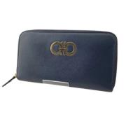 Pre-owned Leather wallets Salvatore Ferragamo Pre-owned , Blue , Dames