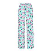 Gedrukte Viscose Rechte Broek Maliparmi , Multicolor , Dames