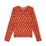 Gedrukte Katoenen Vest met Lurex Details Maliparmi , Orange , Dames