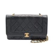 Pre-owned Leather chanel-bags Chanel Vintage , Black , Dames