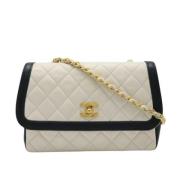 Pre-owned Leather chanel-bags Chanel Vintage , White , Dames