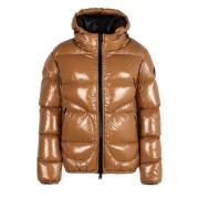 Nylon donsjack met ritszakken Herno , Brown , Heren