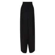 Zwarte Linnen Wijde Pijp Broek Max Mara , Black , Dames