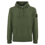 Groene hoodie met logopatch Stone Island , Green , Heren