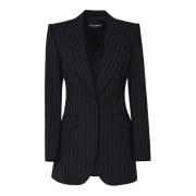 Elegante Peak Revers Jasjes Dolce & Gabbana , Black , Dames