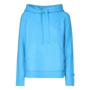 Blauwe Katoenen Hoodie Italië Pinko , Blue , Dames