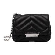 Zwarte handtas met kettingriem Armani Exchange , Black , Dames