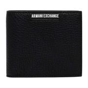 Zwarte portemonnee met drukknoopsluiting Armani Exchange , Black , Her...