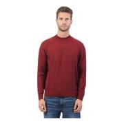 Bordeaux Sweater Macrologo Reliëf Stof Armani Exchange , Red , Heren